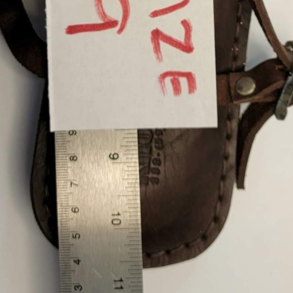 NEW JESUS - 02 SANDALS NO HEEL STRAP UNISEX HANDMADE LEATHER  BROWN  NEW - Picture 5 of 7